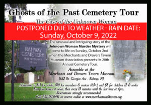 Ghosts of the Past Cemetery Tours -The Case of the Unknown Woman @ Merchants and Drovers Tavern Museum